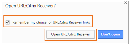Open URL: Citrix Receiver’